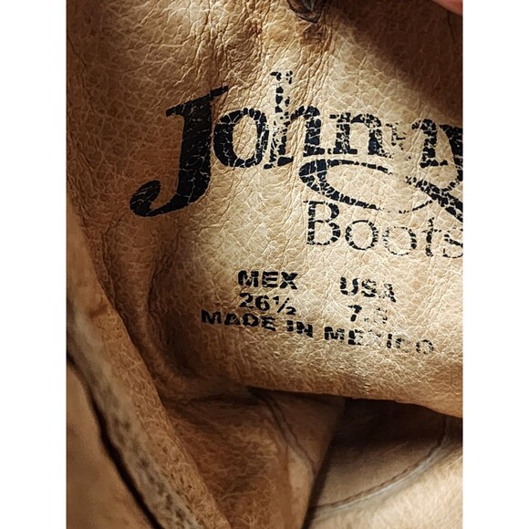 JOHNNY BOOTS Orange Brown Leather Gator Western Embroidered Boots US M7.5 W 9 - Picture 9 of 9